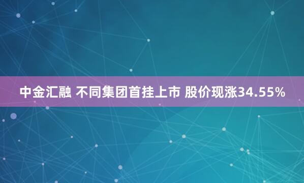 中金汇融 不同集团首挂上市 股价现涨34.55%