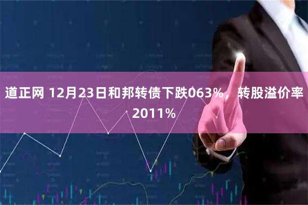 道正网 12月23日和邦转债下跌063%，转股溢价率2011%